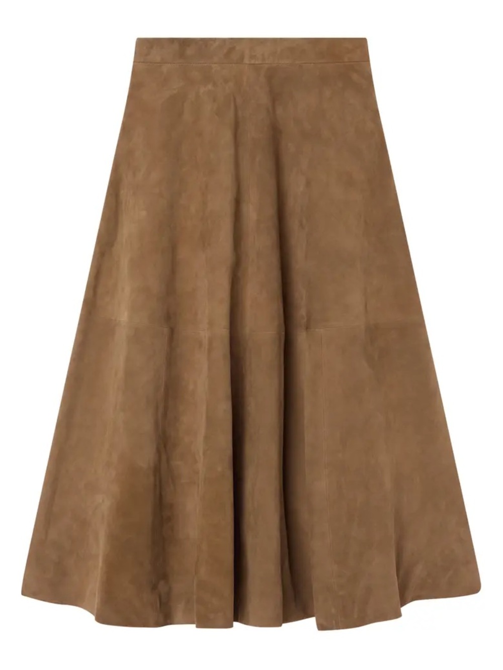 Tan Suede A-Line Skirt